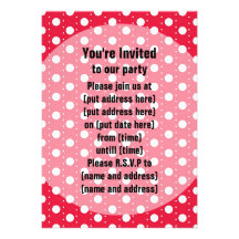 Red Polka Dot Pattern Personalized Announcement