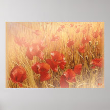 Red Poppies On Canvas Reprints