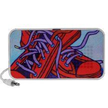 Red Sneakers Two Laptop Speakers