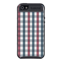 Red White and Blue Plaid Pattern Cases For iPhone 5