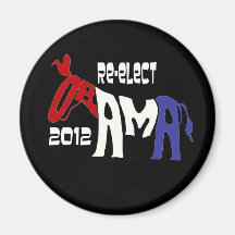 Réélisez Obama 2012 Aimants Pour Réfrigérateur