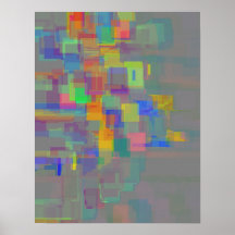"Réflexion art abstrait géométrique dans de jardin Affiches