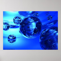 Réflexion bleue affiche