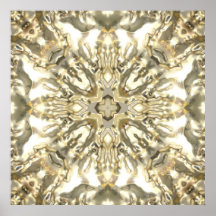 Réflexions d'argent et d'or affiches