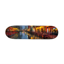 Réflexions de rue planches à roulettes customisées