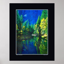 Réflexions - rivière de Merced - Yosemite Affiches