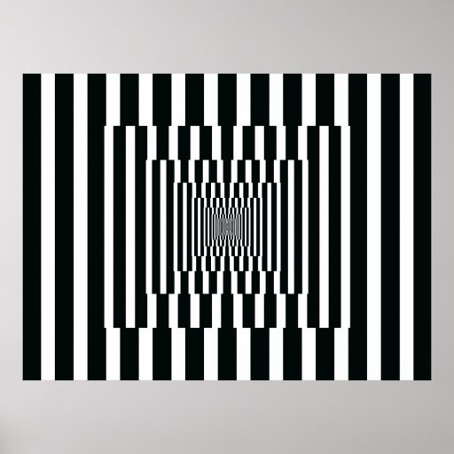 Réflexions verticales d'art op noires et blanches affiches