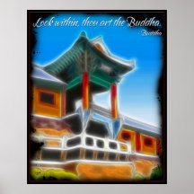 Regard de Bouddha dans l'affiche de citation