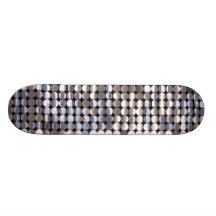 Regard de scintillement argenté de paillette skateboards customisés