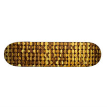 Regard de scintillement de paillette d'or plateaux de skateboards customisés