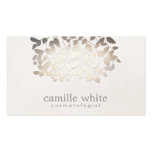 Regard de toile de feuille de feuille d'or de Faux Modèles De Cartes De Visite