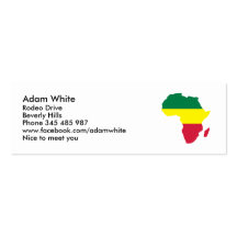 Reggae de l'Afrique Modèles De Cartes De Visite