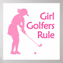 Règle de golfeurs de fille posters