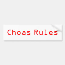 Règles de Choas Autocollants Pour Voiture