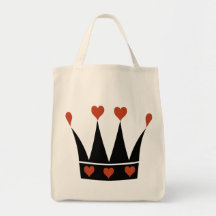 Reine de couronne de coeurs sac en toile