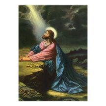 Religion vintage, Jésus-Christ priant, Gethsemane Bristols Personnalisés