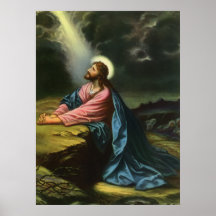 Religion vintage, Jésus-Christ priant, Gethsemane Posters