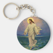 Religion vintage, Jésus marchant sur le portrait d Porte-clé