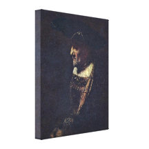 Rembrandt Van Rijn - homme avec des perles sur le  Impression Sur Toile