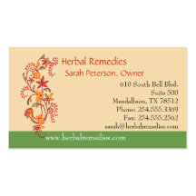 Remèdes de fines herbes cartes de visite professionnelles