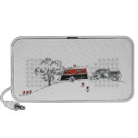 Remorque vintage lunatique de camping haut-parleurs de voyage