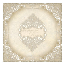 Remous baroque gravure à l'eau-forte de dentelle v invitation personnalisable