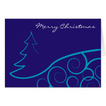 Remous bleus d'arbre de Noël Cartes De Vœux