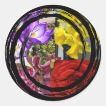 Remous d'autocollant de fleurs