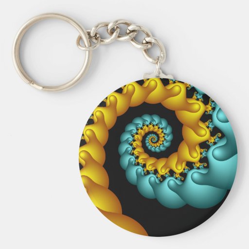 Remous de bleu et de jaune porte-clés