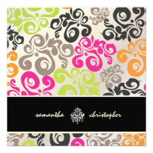 Remous de mod de PixDezines, couleur bariolée Invitation Personnalisable
