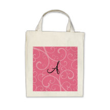 Remous de rose de monogramme sac fourre-tout