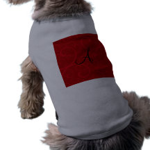 Remous de rouge de monogramme tee-shirt pour chien