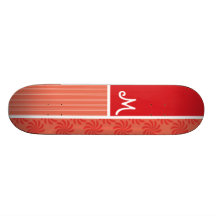 Remous de rouge et d'orange ; Remous Skateboards Customisés