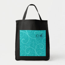 Remous de turquoise de monogramme sac en toile