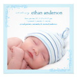 Remous doucement bleu d'annonces de naissance de p bristols