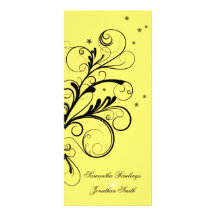 Remous élégant floral blanc de jaune de programme  modèle de double carte