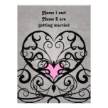 Remous et coeurs de romance gothique épousant v2 invitation personnalisable
