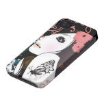 Remous floraux de fille de papillon coques Case-Mate iPhone 4