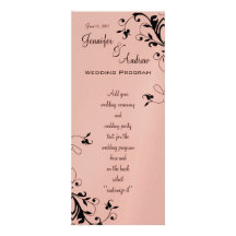 Remous floraux noirs roses épousant le programme cartons d'invitation