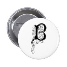 Remous floraux vintages noirs du monogramme B Pin's
