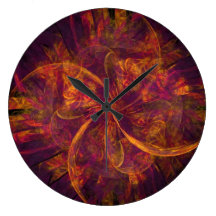 Remous orange et pourpre de fractale horloges