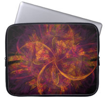 Remous orange et pourpre de fractale housses pour  ordinateur portable