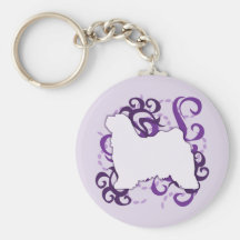 Remous pourpre Terrier tibétain Porte-clef