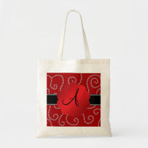 Remous rouges de diamant de monogramme sacs de toile