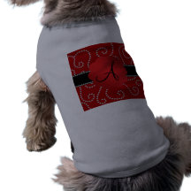 Remous rouges de diamant de monogramme vêtements pour animaux domestiques