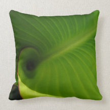 Remous vert de feuille coussin