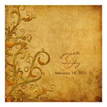 Remous vintages de flourish invitations