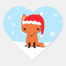 Renard de Noël Autocollants