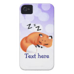 Renard mignon de bande dessinée de sommeil de Kawa Coques iPhone 4 Case-Mate