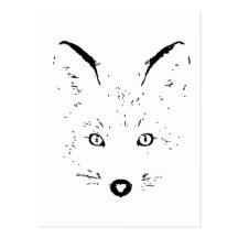 renard polaire fox carte postale